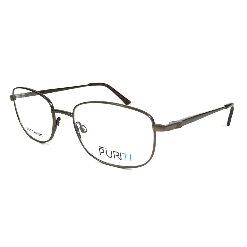 Puriti Eyeglasses Frames PT5606 GOLD ANTIQUE Rectangle Wire Rim 53-18-140